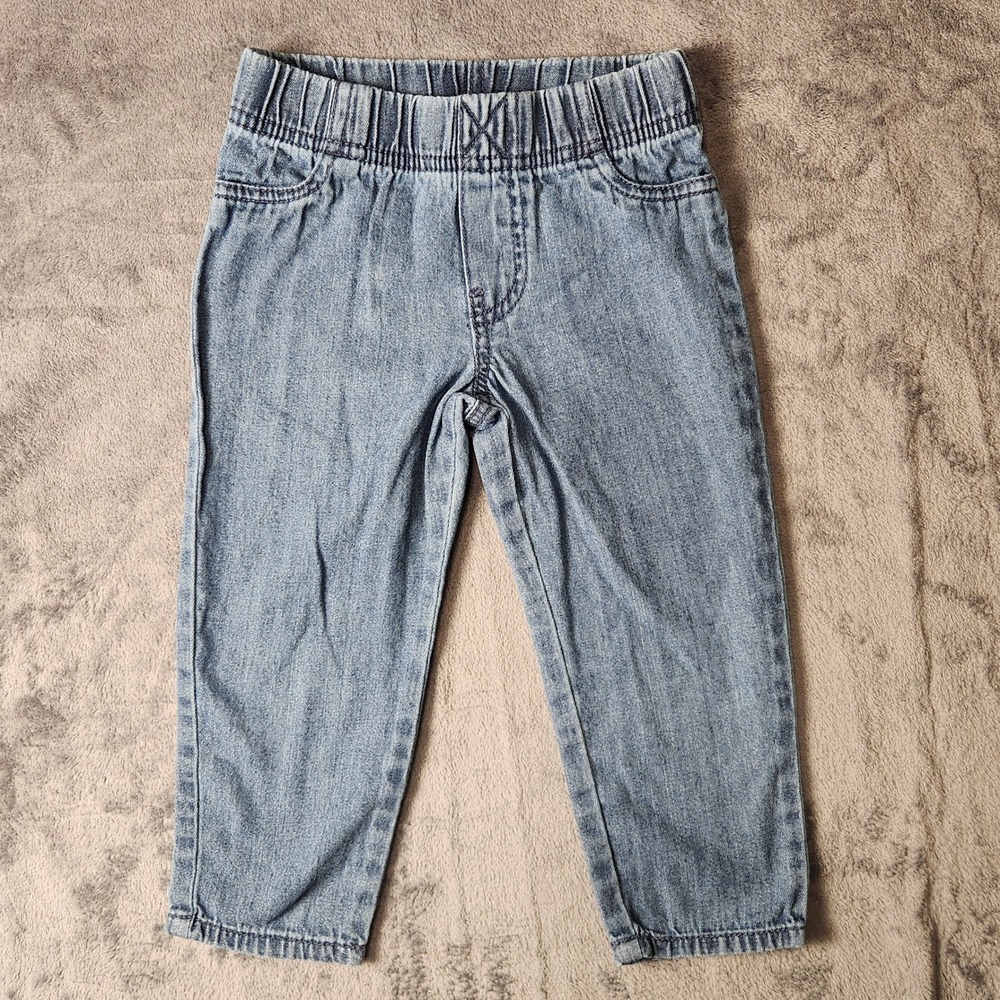 Carters Toddler Light Wash Pull On Denim Jeans 3T 100% Cotton 2H358410